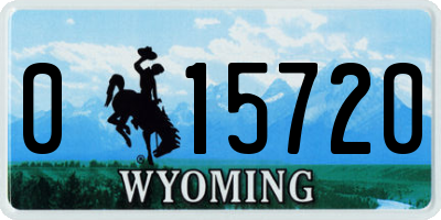 WY license plate 015720