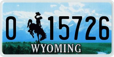 WY license plate 015726