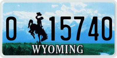 WY license plate 015740