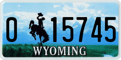 WY license plate 015745