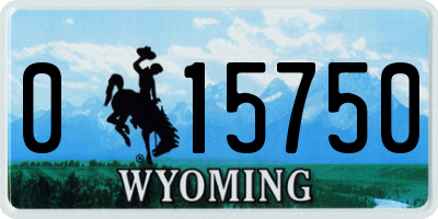 WY license plate 015750