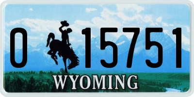 WY license plate 015751