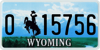WY license plate 015756