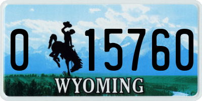 WY license plate 015760