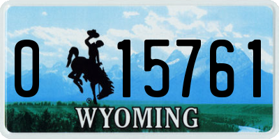 WY license plate 015761