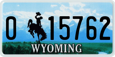 WY license plate 015762