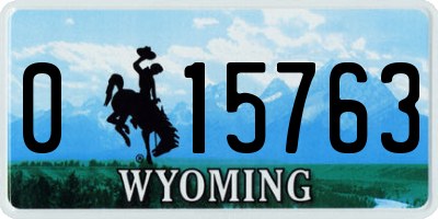 WY license plate 015763