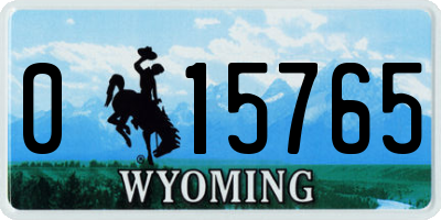 WY license plate 015765