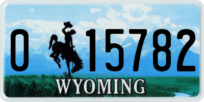 WY license plate 015782