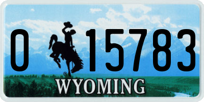 WY license plate 015783