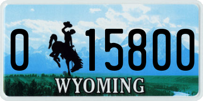 WY license plate 015800