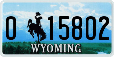 WY license plate 015802