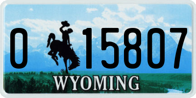 WY license plate 015807