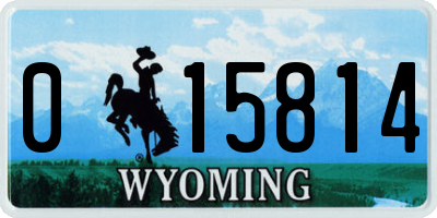 WY license plate 015814