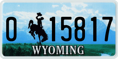 WY license plate 015817