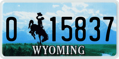 WY license plate 015837