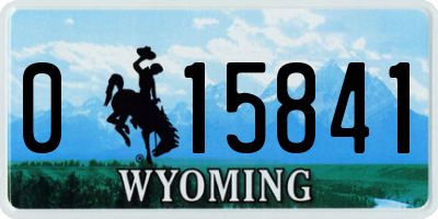 WY license plate 015841