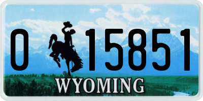 WY license plate 015851