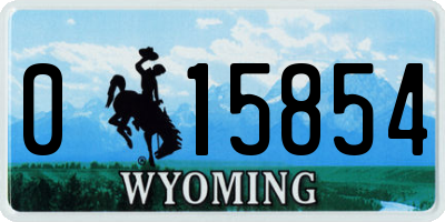 WY license plate 015854