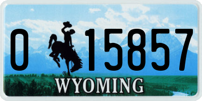 WY license plate 015857