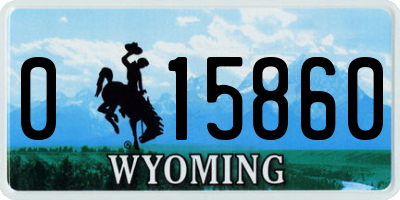 WY license plate 015860