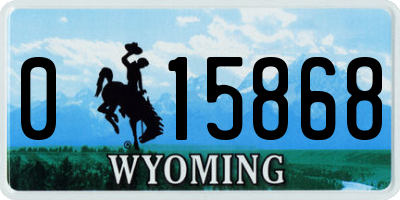 WY license plate 015868