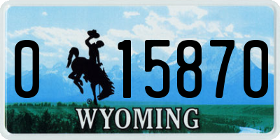 WY license plate 015870