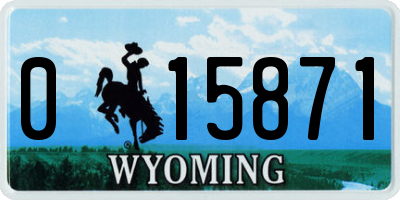 WY license plate 015871