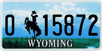 WY license plate 015872