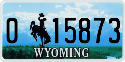 WY license plate 015873