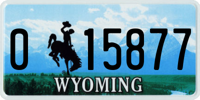 WY license plate 015877