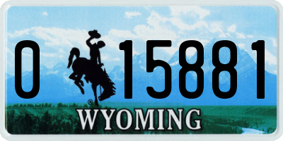 WY license plate 015881