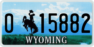 WY license plate 015882