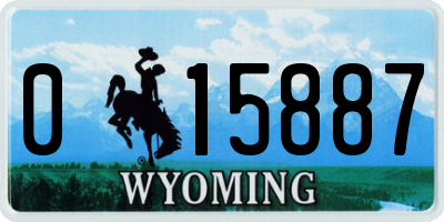 WY license plate 015887