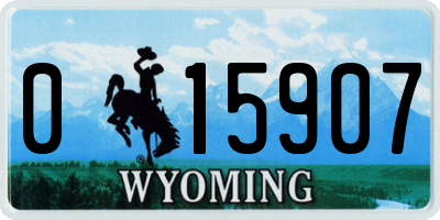 WY license plate 015907