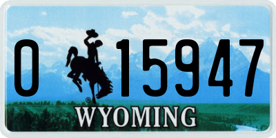 WY license plate 015947