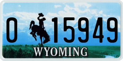 WY license plate 015949