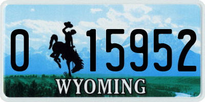 WY license plate 015952