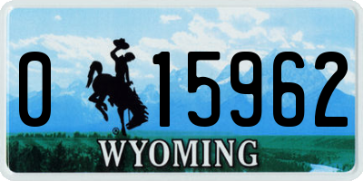 WY license plate 015962