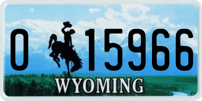 WY license plate 015966