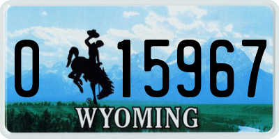 WY license plate 015967