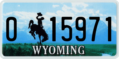 WY license plate 015971