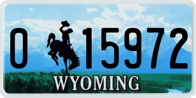 WY license plate 015972