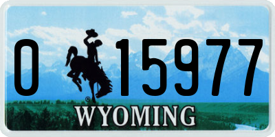 WY license plate 015977