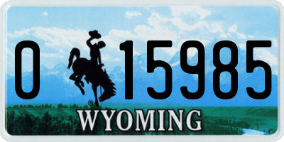 WY license plate 015985
