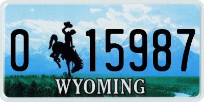 WY license plate 015987