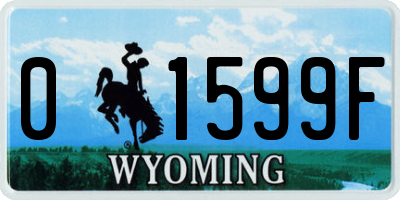 WY license plate 01599F