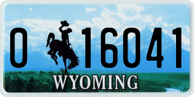 WY license plate 016041