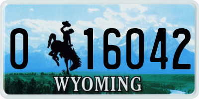 WY license plate 016042