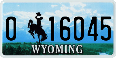 WY license plate 016045